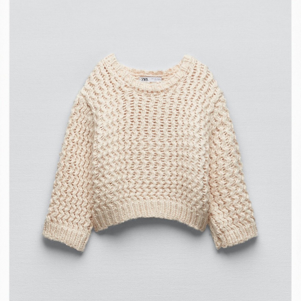 Zara Chunky Cream Knit Sweater
